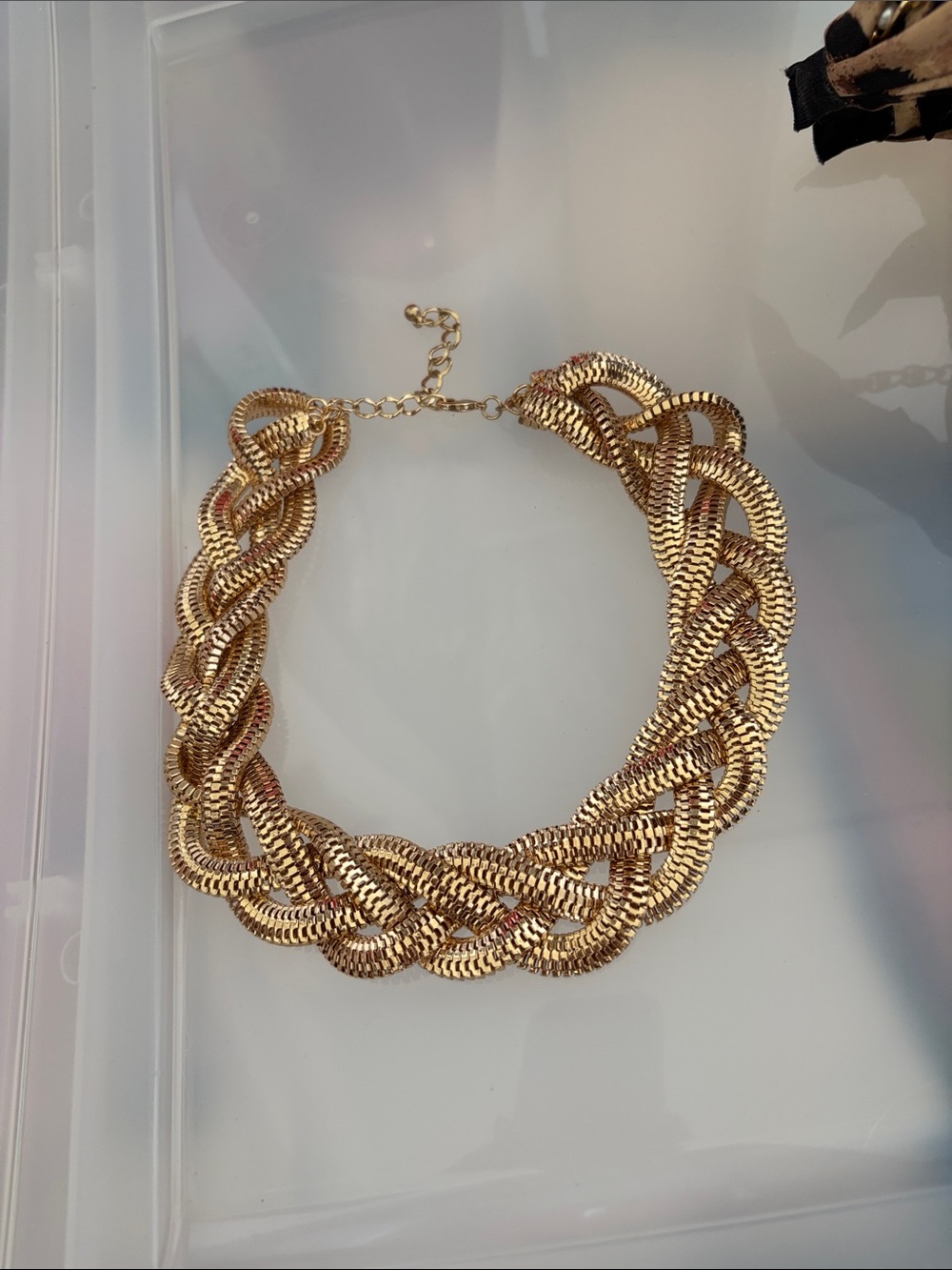 Gold Braided Statement Necklace - Women Jewelry